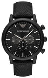  Shop Authentic Emporio Armani Luigi Analog Black Dial Black Leather Strap Watch For Men - AR11450 - Luxxuri