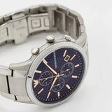  Shop Authentic Emporio Armani Renato Chronograph Blue Dial Silver Steel Strap Watch For Men - AR11458 - Luxxuri