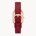  Shop Authentic Emporio Armani Gianni T Bar Two-Hand Mother of Pearl Dial Red Leather Strap Watch For Women - AR11467 - Luxxuri