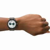  Shop Authentic Emporio Armani Mario Chronograph White Dial Black Steel Strap Watch For Men - AR11471 - Luxxuri