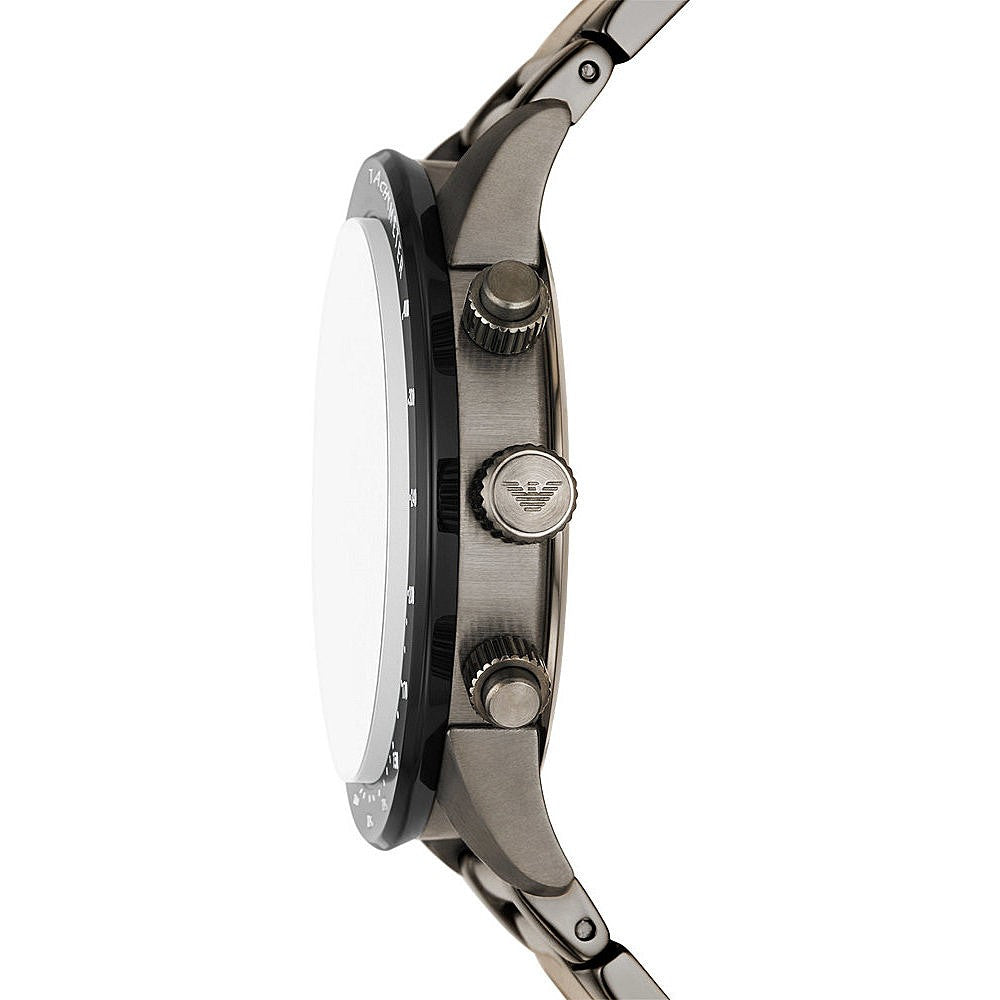  Shop Authentic Emporio Armani Mario Chronograph White Dial Black Steel Strap Watch For Men - AR11471 - Luxxuri