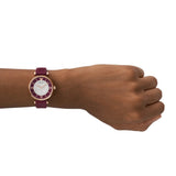  Shop Authentic Emporio Armani Gianni T Bar Crystals Maroon Dial Maroon Leather Strap Watch for Women - AR11487 - Luxxuri