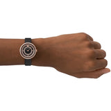  Shop Authentic Emporio Armani Rosa Two Hand Black Dial Black Leather Strap Watch For Women - AR11493 - Luxxuri