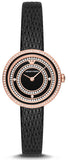 Shop Authentic Emporio Armani Rosa Two Hand Black Dial Black Leather Strap Watch For Women - AR11493 - Luxxuri