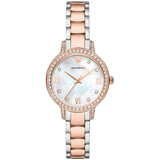  Shop Authentic Emporio Armani Cleo Mother of Pearl Dial Two Tone Steel Strap Watch For Women - AR11499 - Luxxuri