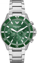  Shop Authentic Emporio Armani Diver Chronograph Green Dial Silver Steel Strap Watch For Men - AR11500 - Luxxuri
