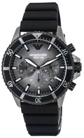  Shop Authentic Emporio Armani Mario Chronograph Black Dial Black Leather Strap Watch For Men - AR11243 - Luxxuri