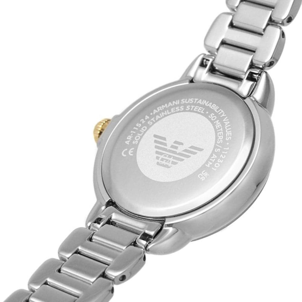  Shop Authentic Emporio Armani Mia Quartz Mother of Pearl Dial Two Tone Steel Strap Watch For Women - AR11524 - Luxxuri