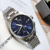  Shop Authentic Emporio Armani Claudio Chronograph Blue Dial Silver Steel Strap Watch For Men - AR11541 - Luxxuri