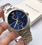  Shop Authentic Emporio Armani Claudio Chronograph Blue Dial Silver Steel Strap Watch For Men - AR11541 - Luxxuri