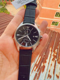  Shop Authentic Emporio Armani Claudio Chronograph Black Dial Black Leather Strap Watch For Men - AR11542 - Luxxuri