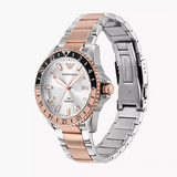  Shop Authentic Emporio Armani Sea Explorer GMT Quartz White Dial Two Tone Steel Strap Watch For Men - AR11591 - Luxxuri