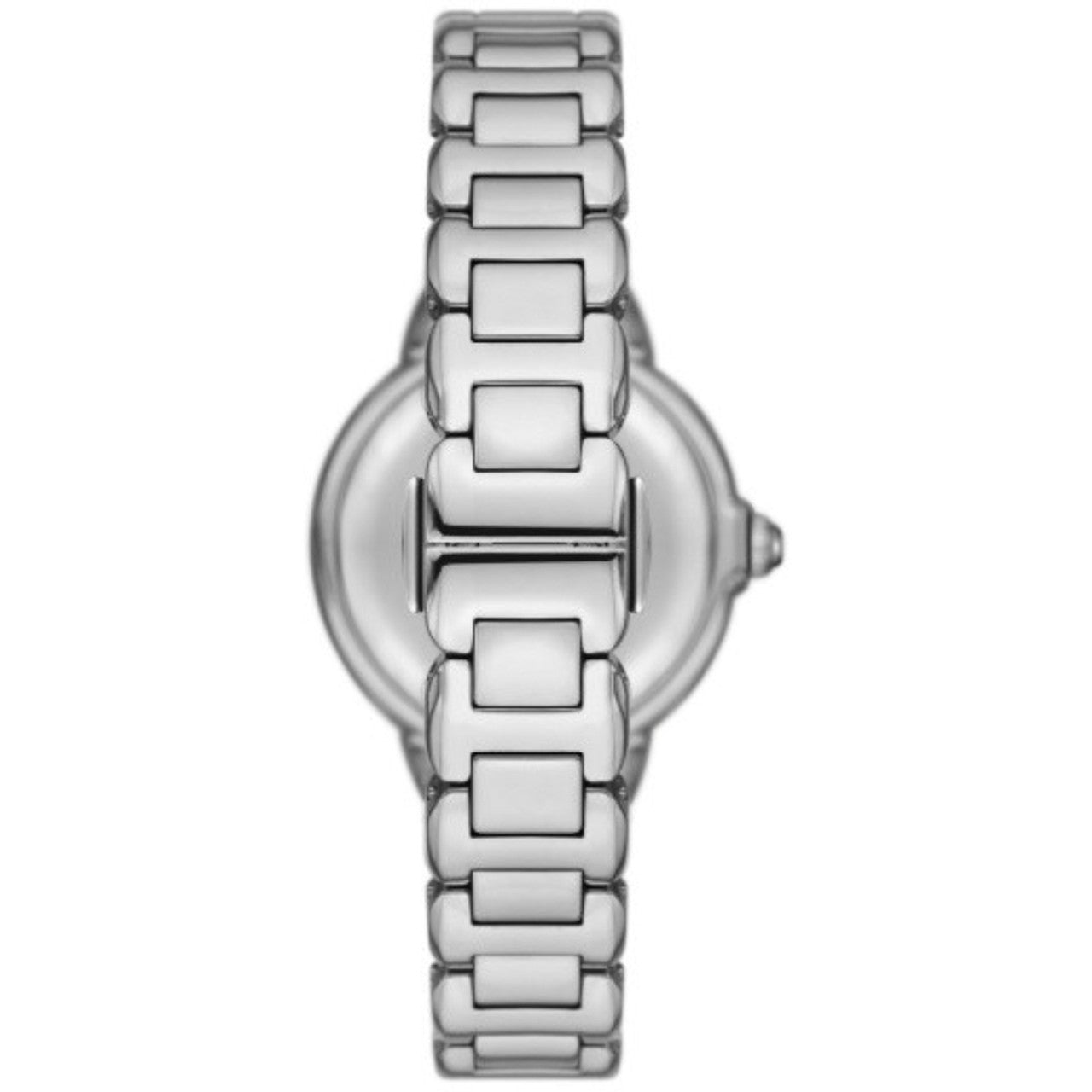 Emporio Armani Mia Three Hand Crystals Blue Dial Silver Steel Strap Watch For Women - AR11630