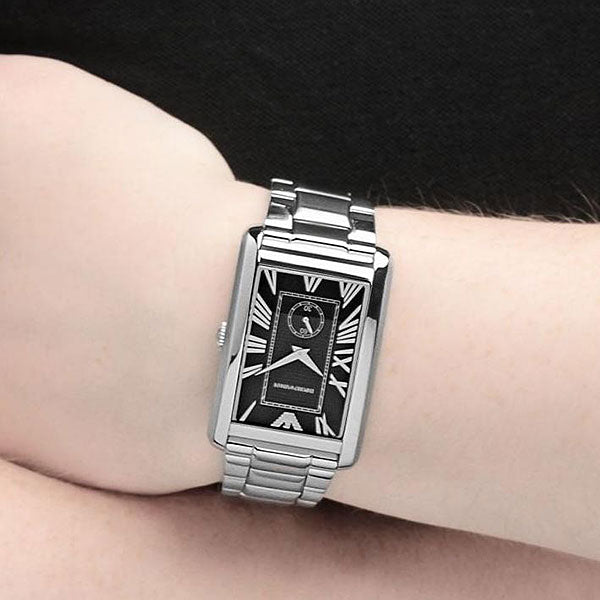  Shop Authentic Emporio Armani Classic Analog Black Dial Silver Steel Strap Watch For Men - AR1608 - Luxxuri