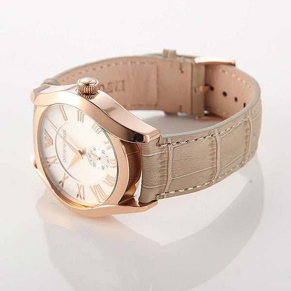  Shop Authentic Emporio Armani Valente Analog Beige Dial Beige Leather Strap Watch For Men - AR1667 - Luxxuri