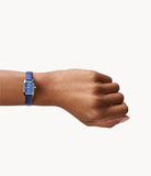  Shop Authentic Emporio Armani Gioia Quartz Mother of Pearl Blue Dial Blue Leather Strap Watch For Women - AR11426 - Luxxuri