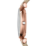  Shop Authentic Emporio Armani Gianni T Bar Gunmetal Dial Beige Leather Strap Watch For Women - AR1681 - Luxxuri