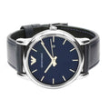  Shop Authentic Emporio Armani Classic Quartz Blue Dial Black Leather Strap Watch For Men - AR1731 - Luxxuri