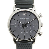  Shop Authentic Emporio Armani Luigi Chronograph Quartz Grey Dial Grey Leather Strap Watch For Men - AR1735 - Luxxuri
