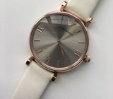  Shop Authentic Emporio Armani Gianni T Bar Light Brown Dial White Leather Strap Watch For Women - AR1769 - Luxxuri