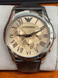  Shop Authentic Emporio Armani Valente Chronograph Brown Dial Brown Leather Strap Watch For Men - AR1785 - Luxxuri