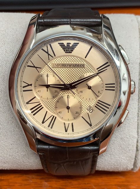  Shop Authentic Emporio Armani Valente Chronograph Brown Dial Brown Leather Strap Watch For Men - AR1785 - Luxxuri