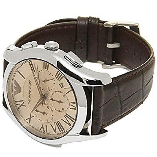  Shop Authentic Emporio Armani Valente Chronograph Brown Dial Brown Leather Strap Watch For Men - AR1785 - Luxxuri