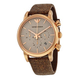  Shop Authentic Emporio Armani Classic Chronograph White Dial Brown Leather Strap Watch For Men - AR1809 - Luxxuri