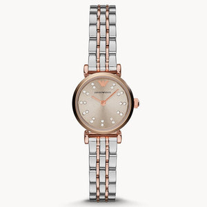  Shop Authentic Emporio Armani Gianni T Bar Grey Dial Two Tone Steel Strap Watch For Women - AR1841 - Luxxuri