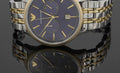  Shop Authentic Emporio Armani Classic Blue Dial Two Tone Steel Strap Watch For Men - AR1847 - Luxxuri