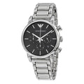 Shop Authentic Emporio Armani Chronograph Black Dial Silver Steel Strap Watch For Men - AR1853 - Luxxuri