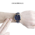  Shop Authentic Emporio Armani Chronograph Midnight Blue Dial Blue Leather Strap Watch For Men - AR1862 - Luxxuri
