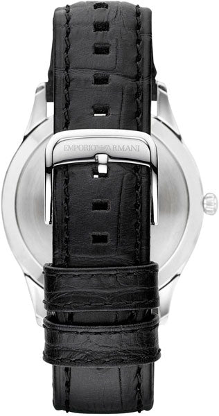  Shop Authentic Emporio Armani Classic Quartz Black Dial Black Leather Strap Watch For Men - AR1865 - Luxxuri