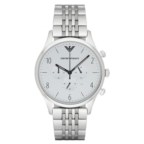  Shop Authentic Emporio Armani Classic Silver Dial Silver Steel Strap Watch For Men - AR1867 - Luxxuri