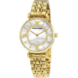  Shop Authentic Emporio Armani Gianni T Bar White Mother of Pearl Dial Gold Steel Strap Watch For Women - AR1907 - Luxxuri