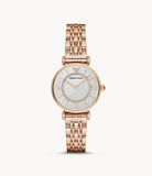  Shop Authentic Emporio Armani Gianni T Bar Mother of Pearl Rose Gold Stainless Steel Strap Watch For Women - AR1909 - Luxxuri