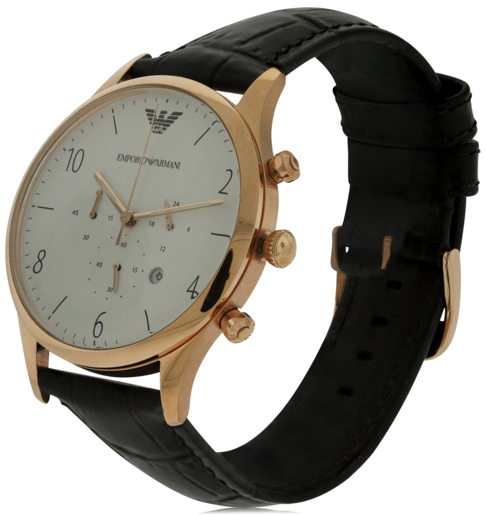  Shop Authentic Emporio Armani Beta Chronograph White Dial Brown Leather Strap Watch For Men - AR1916 - Luxxuri