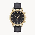  Shop Authentic Emporio Armani Luigi Chronograph Black Dial Black Leather Watch For Men - AR1917 - Luxxuri
