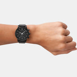  Shop Authentic Emporio Armani Dress Chronograph Black Dial Black Leather Strap Watch For Men - AR1918 - Luxxuri