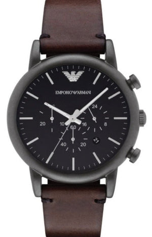  Shop Authentic Emporio Armani Classic Chronograph Black Dial Brown Leather Strap Watch For Men - AR1919 - Luxxuri