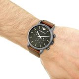  Shop Authentic Emporio Armani Classic Chronograph Black Dial Brown Leather Strap Watch For Men - AR1919 - Luxxuri