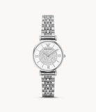  Shop Authentic Emporio Armani Gianni T Bar White Crystal Pave Dial Silver Stainless Steel Strap Watch For Women - AR1925 - Luxxuri