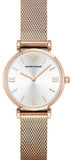  Shop Authentic Emporio Armani Gianni T Bar Silver Dial Rose Gold Mesh Bracelet Watch For Women - AR1956 - Luxxuri