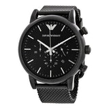  Shop Authentic Emporio Armani Sport Chronograph Black Dial Black Mesh Bracelet Watch For Men - AR1968 - Luxxuri