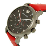  Shop Authentic Emporio Armani Luigi Chronograph Black Dial Red Leather Strap Watch For Men - AR1971 - Luxxuri
