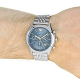  Shop Authentic Emporio Armani Luigi Chronograph Quartz Blue Dial Silver Steel Strap Watch For Men - AR1974 - Luxxuri