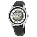  Shop Authentic Emporio Armani Luigi Silver Skeleton Dial Black Leather Strap Watch For Men - AR1981 - Luxxuri