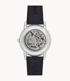  Shop Authentic Emporio Armani Luigi Silver Skeleton Dial Black Leather Strap Watch For Men - AR1981 - Luxxuri