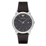  Shop Authentic Emporio Armani Luigi Quartz Gray Dial Brown Leather Strap Watch For Men - AR1996 - Luxxuri