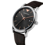  Shop Authentic Emporio Armani Luigi Quartz Gray Dial Brown Leather Strap Watch For Men - AR1996 - Luxxuri
